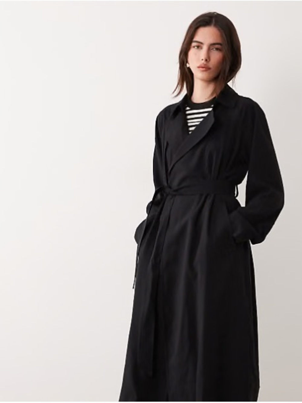 Black Lightweight Trench Coat